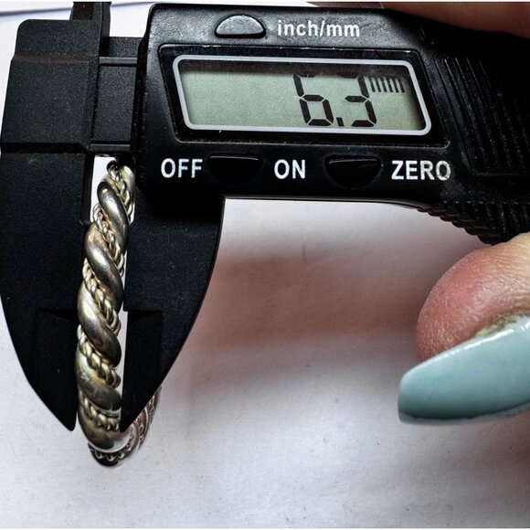 Vintage Sterling Silver 925 Twisted Rope Cuff Bracelet 5.25” Estate Jewelry - Picture 7 of 9